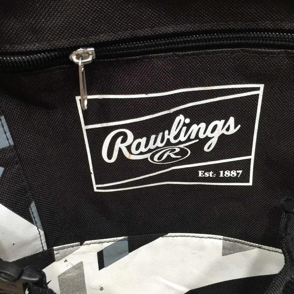 Rawlings Unisex Baseball Backpack Geometric Graphic Black White One Size Good
